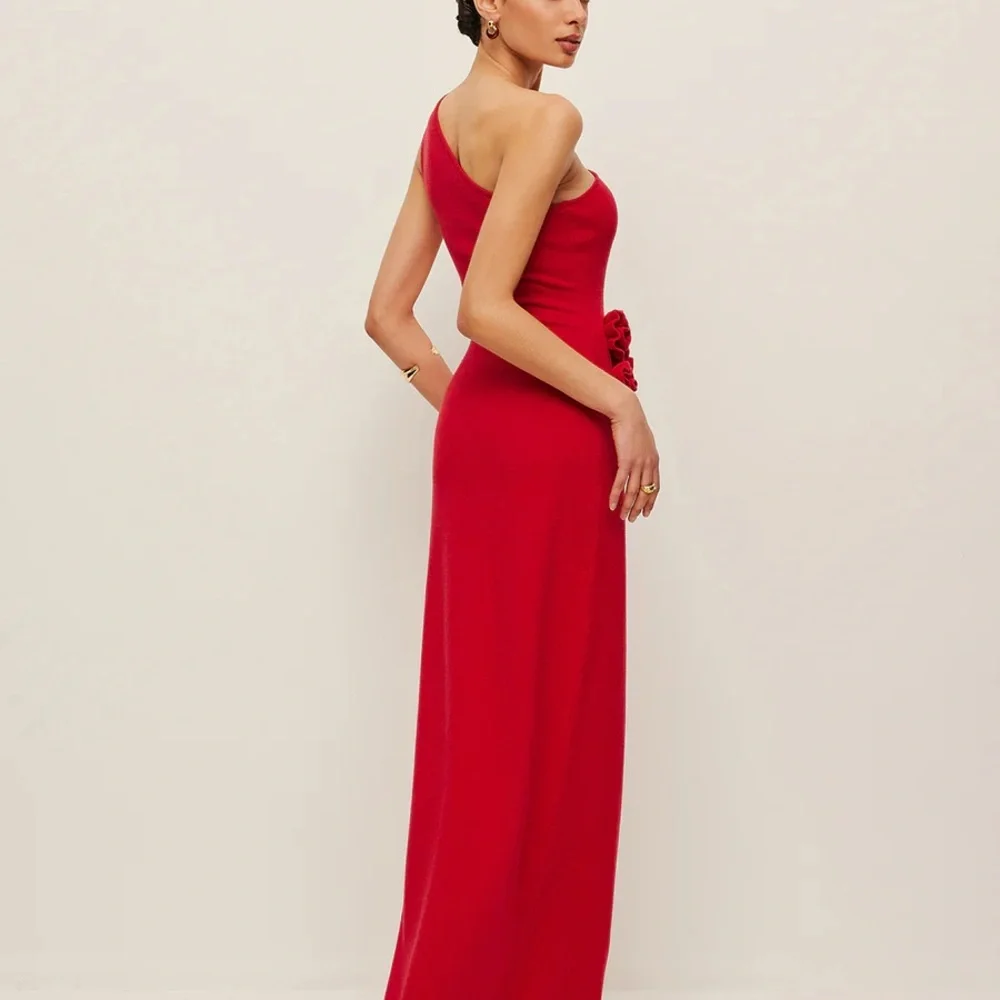 045. Commense One-Shoulder Floral Accent Dress - Picture 5 of 5